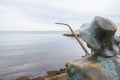 Fisherman sculpture at Vollga Waterfront Promenade