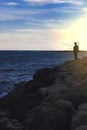 Fisherman Sea good time sky Royalty Free Stock Photo