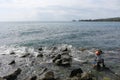 Fisherman at the shoreline