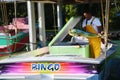 Fisherman showing the dorado fish just taken