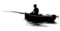 Fisherman silhouette Royalty Free Stock Photo