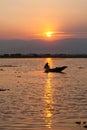 Fisherman silhouette in Inle Lake