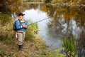 Fisherman with spinning.