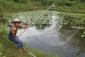 Fisherman with stave, Asia