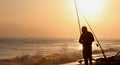 Fisherman at Sunset Hawaii