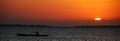 Fisherman in the sunset - Zanzibar Royalty Free Stock Photo