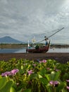 Fisherman traditional boat at Boom beach in Banyuwangi, East Java, Indonesia.