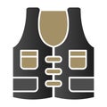 Fisherman vest flat icon. Fishing wear color icons in trendy flat style. Hunter vest gradient style design, designed for