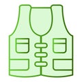 Fisherman vest flat icon. Fishing wear green icons in trendy flat style. Hunter vest gradient style design, designed for