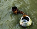 Fisherman in water, Rupnarauans, India