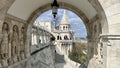 Fisherman's bastion attraction of the Buda castle white stone fortress with seven towers with the most beautiful