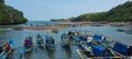 Fishermans boat standby for sailing at Baron Beach, Yogyakarta during Eid Mubarak Holiday 2023