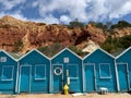 Fisherman& x27;s houses in Olhos de Agua Royalty Free Stock Photo