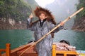 Fisherman on Yangtze river. Royalty Free Stock Photo