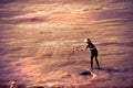 Fisherman at Yangtze river in China Royalty Free Stock Photo