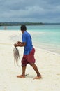 Fisherman on Zanzibar Island Royalty Free Stock Photo