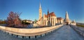 Fishermans Bastion and church in Budapest, Hungary - panorama Royalty Free Stock Photo