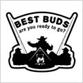 Fishermans and rods - best buds, silhouette vector
