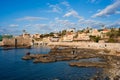 Fishermen at the ancient port of Byblos Royalty Free Stock Photo