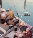 Fishermen Baiting Nets Fisherman's Wharf Royalty Free Stock Photo