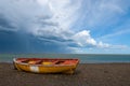 Fishermen boat in the coast of Patagonia Royalty Free Stock Photo