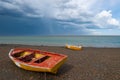 Fishermen boat in the coast of Patagonia Royalty Free Stock Photo
