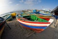 Boats at pier in Chorrillos, Peru