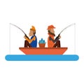 Fishermen in boat Royalty Free Stock Photo