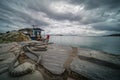 Fishermen boat on a shore in Zakynthos town