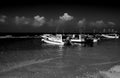 Fishermen boat at the small port of Givat Olga Hadera Israel Royalty Free Stock Photo