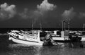 Fishermen boat at the small port of Givat Olga Hadera Israel Royalty Free Stock Photo