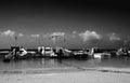 Fishermen boat at the small port of Givat Olga Hadera Israel Royalty Free Stock Photo