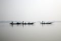 Fishermen on a boat in Sundarbans, India Royalty Free Stock Photo