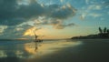 Fishermen boat at the sunrise, Brazil Royalty Free Stock Photo