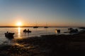 Fishermen Boat Sunset Lagoon