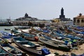 Fishermen boats on the beach in Kanyakumari Royalty Free Stock Photo