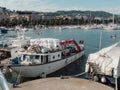 La Spezia, Italy - 9th july 2022 fishermen harbour and boats