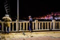 Fishermen In The Bridge - Turkey Royalty Free Stock Photo