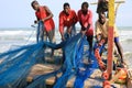 Fishermen in Cape Coast, Ghana Royalty Free Stock Photo