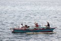 Fishermen are catching fish around Manado beach, North Sulawesi province, Indonesia