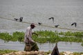 Fishermen in Cochin(Kochin) of India