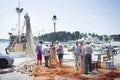 Fishermen on dock in Rovinj