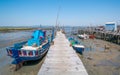 Fishermen docks at Cais Palafitico da Carrasqueira, Alentejo, Portugal.