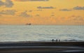 Fishermen, ferry and turbines