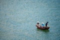 Fishermen fishing on a boat in Waterfall Bay, Hong Kong Royalty Free Stock Photo