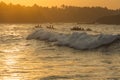 Fishermen fishing at dawn