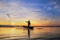 Fishermen fishing in the early morning