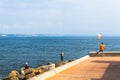 Fishermen fishing in Oeiras, Portugal