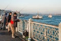 Fishermen on the Galata bridge Royalty Free Stock Photo