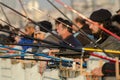 Fishermen of Galata Bridge Royalty Free Stock Photo